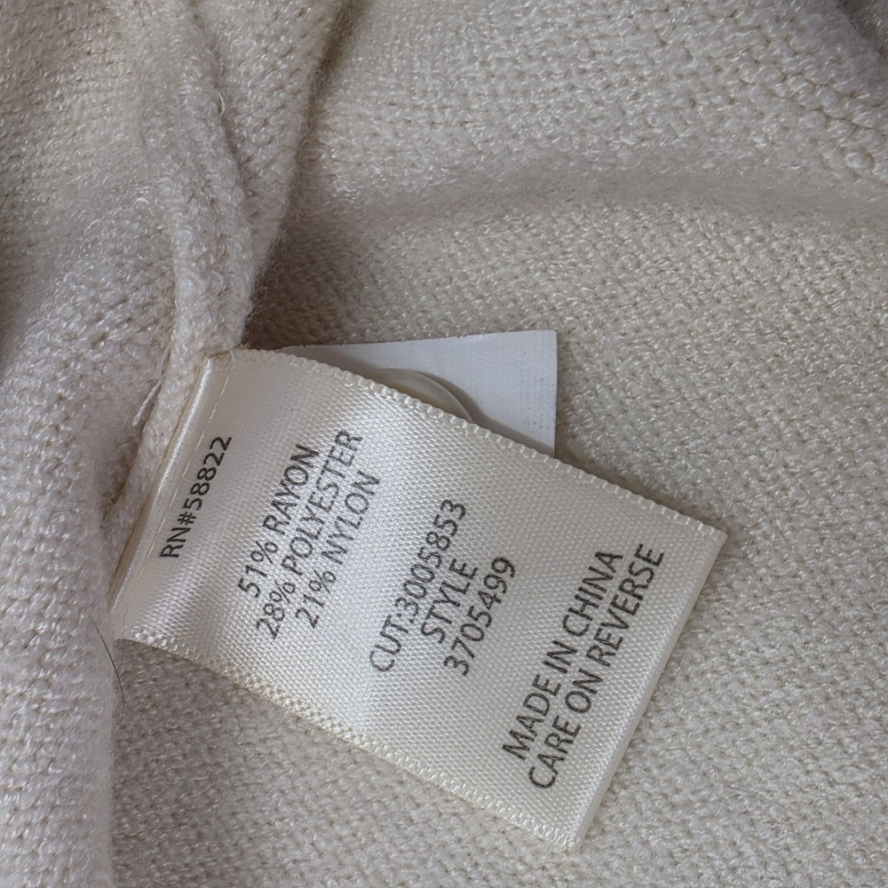 Max Studio London Sweater Polo Womens Large Cream Knit Minimalist Quiet Luxury P - Picture 5 of 8